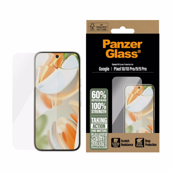 Tempered glass PanzerGlass Google Pixel 10/10 Pro/9/9 Pro Edge-to-Edge