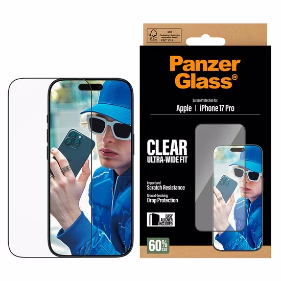 Tvrzené sklo PanzerGlass s instalačním rámečkem Apple iPhone 17 Pro